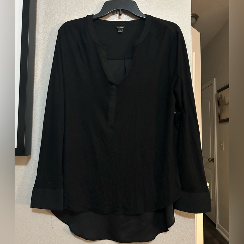 Ann Taylor Black Tunic Top
